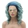 Lushy Synthetic Wavy Wig, 14inch Blue Root Light Blue Ombre, Heavy Density, Lace Front, Modern Style for Women