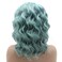 Lushy Synthetic Wavy Wig, 14inch Blue Root Light Blue Ombre, Heavy Density, Lace Front, Modern Style for Women