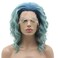 Lushy Synthetic Wavy Wig, 14inch Blue Root Light Blue Ombre, Heavy Density, Lace Front, Modern Style for Women
