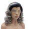 Lace Front Synthetic Wig Wavy Medium Length 16inch Dark Root Gray Ombre Wig Heavy Density Heat Resistant Realistic Wigs