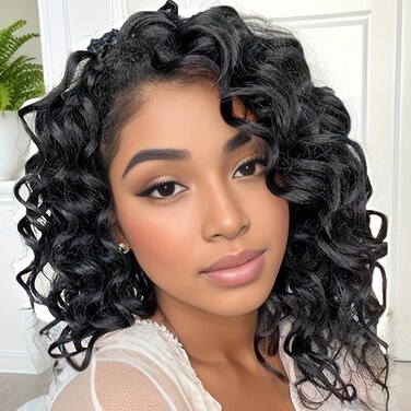Ocean Wave Crochet Hair Pre Looped 9 Inch Curly Crochet Hair Ocean Wave 7 Packs Deep Wave Short Wavy Ocean Wave Crochet Braids Hair Extensions for Women Water Wave