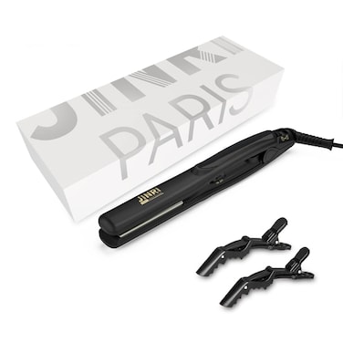 Jinri 1 Inch Professional Travel Hair Straightener with Dual Voltage, Digital Anti Static Ceramic Tourmaline Flat Iron with LED Display Black