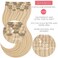 Clip in Hair Extensions 100% Remy Human Hair New Technology PU Weft Seamless Hair Extensions Natural Straight Light Golden Brown Mixed With Platinum Blonde Piano #12/60A 14inch 110gram 7pcs