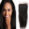 Silk Base Lace Closure Straight Brazilian Virgin Hair Closure with Baby Hair Skin-like Top Closure Free Part Bleaches Knots Natural Hair Color 18inch
