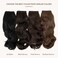 SARLA Invisible Wire Hair Extensions with 3 Clips Long Synthetic Wavy Curly Hairpiece Adjustable Transparent Headband for Women 18 Inch Black Brown