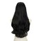 SARLA Clip in U Part Hair Extensions Synthetic Long Wavy Curly Thick Full Head Hairpiece for Women Jet Black 24 Inch