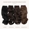 SARLA Invisible Wire Hair Extensions with 3 Clips Short Synthetic Wavy Curly Hairpiece Adjustable Transparent Headband for Women 14 Inch Medium Brown