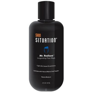 Mr. Radiant Men Daily Facial Cleanser a Moisturizing Face Wash Detox that removes Dirt and Oil, Exfoliates, Unclogs Pores, and Acne Fighting, Hydrates Skincare, Made with Natural Ingredients 8 Fl Oz