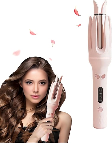 Rotating Curling Iron, Automatic Curling Iron with 4 Temperature &amp; 3 Timer, Hair Waver with Anti-Tangle, Anti-Scald and Auto-Off, Double Voltage Rotating Curling Iron for Hair Styling