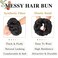 MORICA 1PCS Messy Hair Bun Hair Scrunchies Extension Curly Wavy Messy Bun Hair Synthetic Chignon Hairpieces for Women (2#(Natural Black))