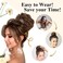 MORICA 1PCS Messy Hair Bun Hair Scrunchies Extension Curly Wavy Messy Bun Hair Synthetic Chignon Hairpieces for Women (2#(Natural Black))