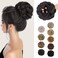 MORICA 1PCS Messy Hair Bun Hair Scrunchies Extension Curly Wavy Messy Bun Hair Synthetic Chignon Hairpieces for Women (2#(Natural Black))
