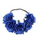 Rose Flower Crown Fake Flower Crowns Headbands For Women Girl Rose Floral Head Piece Hair Crown Pet Headband Flower Wreath (Blue)