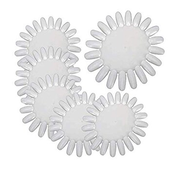 10PCS White Acrylic Wheel False Nail Art Tips Practice Display for Nail Art Tool