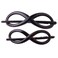 6Pcs Black No-slip Simple Elegant No Metal Hair Clips Twist Hairpin Barrette Ponytail Holder Hair Braid Styling Tool for Women Lady Girls (3 Large + 3 Small)