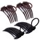 4Pcs Ponytail Bump it UP Volume Inserts Combs Fluffy Hair Comb Hair Styling Tool with Elastic Rubber Band (2 Black+2 Coffee)