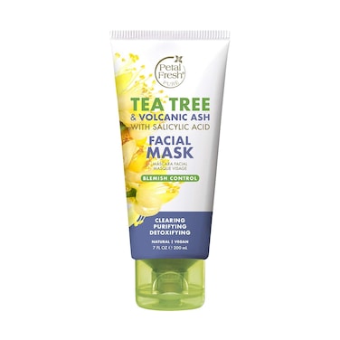Petal Fresh Tea Tree &amp; Volcanic Ash Facial Mask, Blemish Control, Clean Skincare, Pair With Facial Cleanser, Vegan and Cruelty Free, 7 oz
