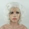 Lushy Wavy Short White Wig Heat Resistant Heavy Density Synthetic Lace Front Wig