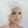 Lushy Wavy Short White Wig Heat Resistant Heavy Density Synthetic Lace Front Wig
