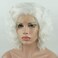 Lushy Wavy Short White Wig Heat Resistant Heavy Density Synthetic Lace Front Wig
