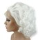 Lushy Wavy Short White Wig Heat Resistant Heavy Density Synthetic Lace Front Wig