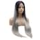 Lushy Hair Synthetic Lace Front Wig Extra Long 28inch Straight Black Root Gray Ombre Wig Heat Friendly Full Density Realistic Wig