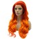 Lushy Wavy Long Two Tone Orange Ombre Wig Full Density Half Hand Tied Heat Friendly Synthetic Lace Front Wig