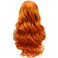 Lushy Wavy Long Two Tone Orange Ombre Wig Full Density Half Hand Tied Heat Friendly Synthetic Lace Front Wig