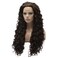 Lushy Long 26inch Curly Ash Brown Wig Heavy Density Realistic Synthetic Lace Front Wig