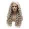 Lushy Long Curly Light Grey Wig Heavy Density Half Hand Tied Heat Resistant Synthetic Lace Front Wig
