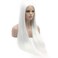 Lushy Straight Super Long White Wig Half Hand Tied Heat Resistant Heavy Density Synthetic Lace Front Wig