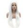 Lushy Straight Super Long White Wig Half Hand Tied Heat Resistant Heavy Density Synthetic Lace Front Wig