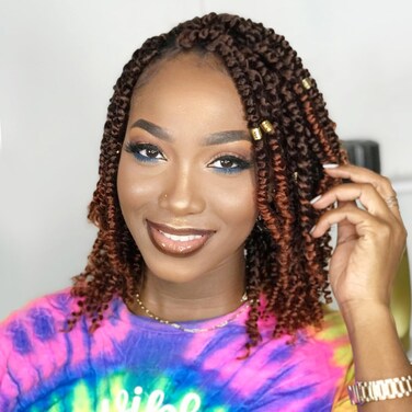 Passion Twist Hair 10 Inch 8 Packs, Pre Twisted Passion Twist Crochet Hair For Black Women, Pre Looped Passion Twist Curly Crochet Hair, Short Crochet Passion Twist Hair Extensions (10 Inch, T350#)