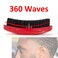 360 Curved Wave Brush - Medium Hard Palm Brush with Beech Wood and Boar Bristles for Men's Hair Styling and Beard Grooming (Red)