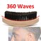 Hair Brush - Medium Hard 360 Wave Brush for Men - Beech Wood Handle, Boar Bristle, Wavy Hair, Hair Styling Brush for Black Hair, Beard Brushes (Yellow, 5x2.76x1.40 inches, 100g)