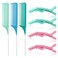 3 Sizes Highlighting Comb Set With Pastel Alligator Clips, Weaving Styling With Rat Tail Comb Teasing Foiling Combs Heat Resistant For Hair Salon Barber Home(Pastel Blue)
