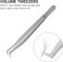 Pretty memory Volume Lash Tweezers, Stainless Steel Eyelash Extension Tweezers, Professional Precision Mega Curved Angled Tweezer, Silver