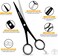 Professional Hair Cutting Scissors 6", Barber Scissors to Cut Hair, Hair Shears for Hair Cutting, Premium Stainless Steel Barber Shears for Men &amp; Women, Kids, Adults, &amp; Pets (Black, 6")