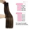 YoungSee 18 Inch Weft Hair Extensions Balayage Human Hair Weft Extensions Dark Brown Mix Medium Brown Highlights Brown Balayage Sew in Hair Extensions Real Human Hair Natural Luster Texture 100G