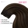 YoungSee 18 Inch Weft Hair Extensions Balayage Human Hair Weft Extensions Dark Brown Mix Medium Brown Highlights Brown Balayage Sew in Hair Extensions Real Human Hair Natural Luster Texture 100G