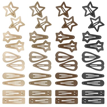 Brown Snap Hair Clip Hair Barrettes for Girls Women No Slip Metal Snap Clips Hair Pins Accessories