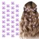 30pcs Mini Flower Hair Clips Rhinestone Clover Flower Hair Pins Decorations Tiny Flower Hair Claw Clips for Wedding Bridal Flower Girl Hair Accessories for Girls Women (Purple)