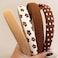 4PCS Solid Simple Headbands for Little Girl, 0.8 Inch Wide Brown Headband Padded Head Band Hair Hoops for Toddler Kids