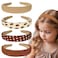 4PCS Solid Simple Headbands for Little Girl, 0.8 Inch Wide Brown Headband Padded Head Band Hair Hoops for Toddler Kids