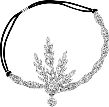 BABEYOND Art Deco 1920's Flapper Great Gatsby Inspired Leaf Medallion Pearl Headpiece Headband