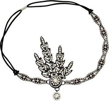 BABEYOND Art Deco 1920's Flapper Great Gatsby Inspired Leaf Medallion Pearl Headpiece Headband