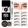 Eyebrow Stamp Stencil Kit Eyebrow Pomade Waterproof Eye Brow Stamping Kit Brow Stamp Trio Kit 10 Eyebrow Stencils With Dual Ended Brow Brush Perfect Natural Brow Pomade Brow Eyebrow Kit Blonde