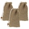 3pcs Soap Bag Net Pouch Saver Pocket Soap Lifting Pads Natural Sisal Jute Foaming Mesh Body Scrubber Bath Exfoliator Exfoliating Drying Soap Holder for Shower Gift DIY Craft (9x14cm, Brown)