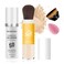 Sunscreen Setting Powder,Color Changing Foundation,Brush Setting Powder Makeup SPF 50 PA++ for All Skin,Moisturizing Loose Face Powder with Sunscreen Brush