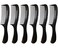 Large Wide Tooth 8 1/2-Inch Long Comb for Detangling Dry or Wet Hair with Round Handle for Men, Women and Kids, Curly Wavy Straight Long Hair, Black &ndash; Pack of 6